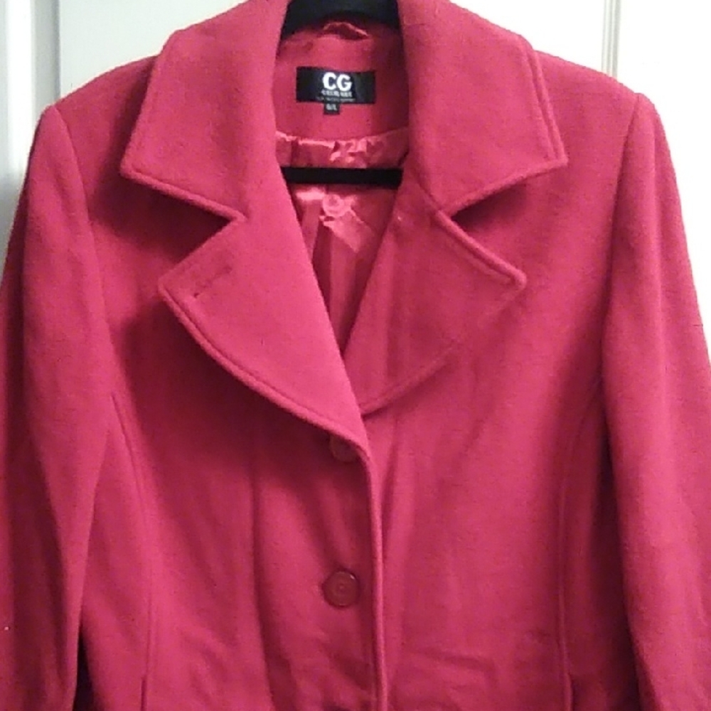 Women's Elegant Red Pea Coat